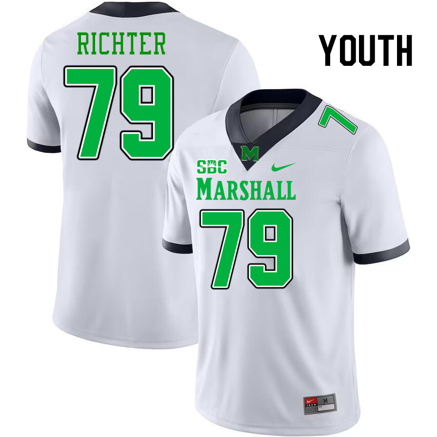 Youth #79 Christian Richter Marshall Thundering Herd SBC Conference College Football Jerseys Stitche